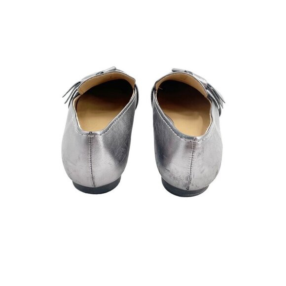 Talbots Gunmetal Leather Knot Slip On Loafers Flats Womens Size 8.5 Classic - Picture 2 of 9